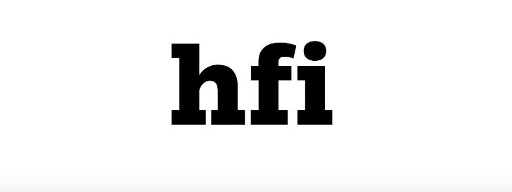 The word 'hfi' written in bold, black lowercase letters.