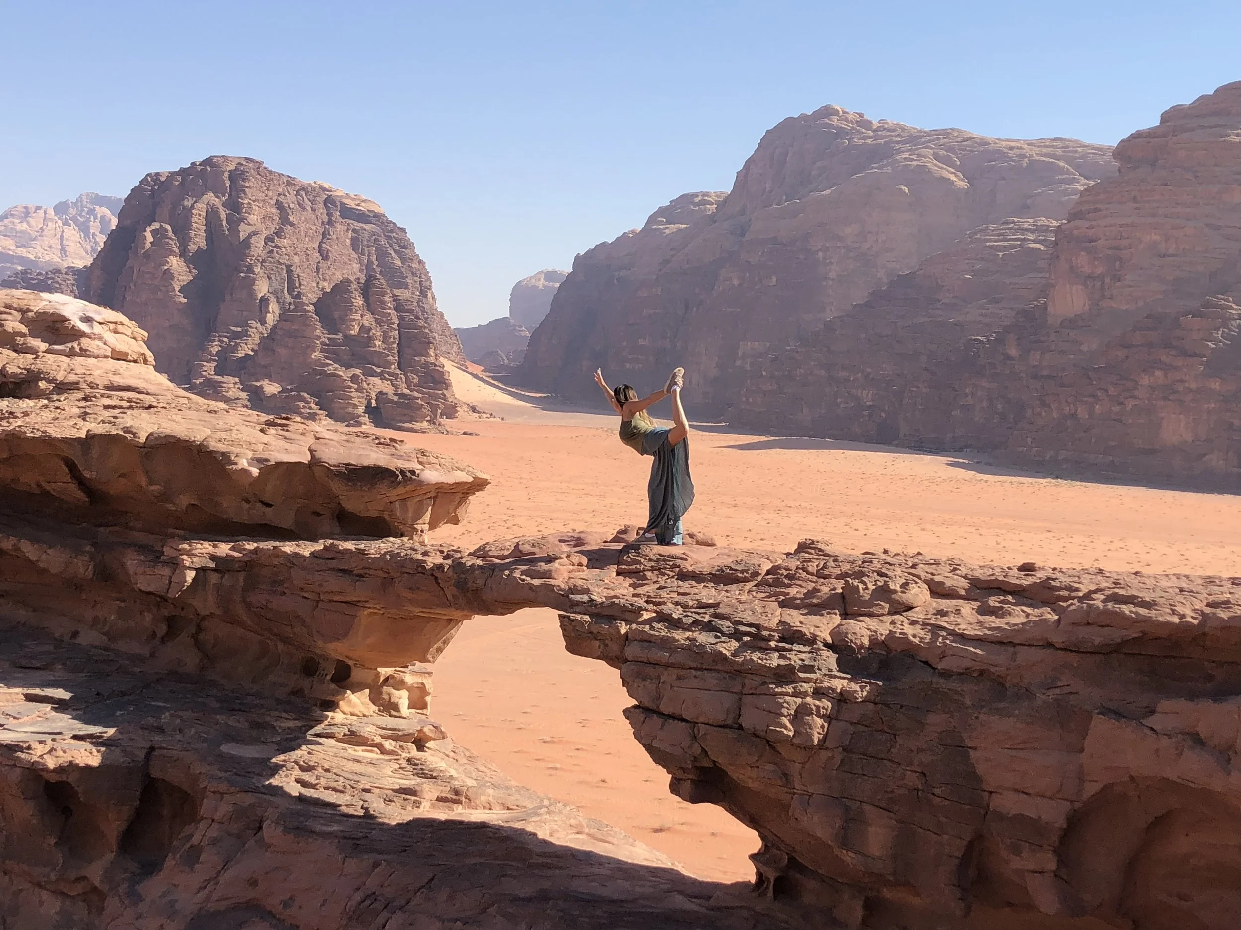 Michelle Ruiz Yoga at Wadi Rum Desert in Jordan. Yoga in Jordan.