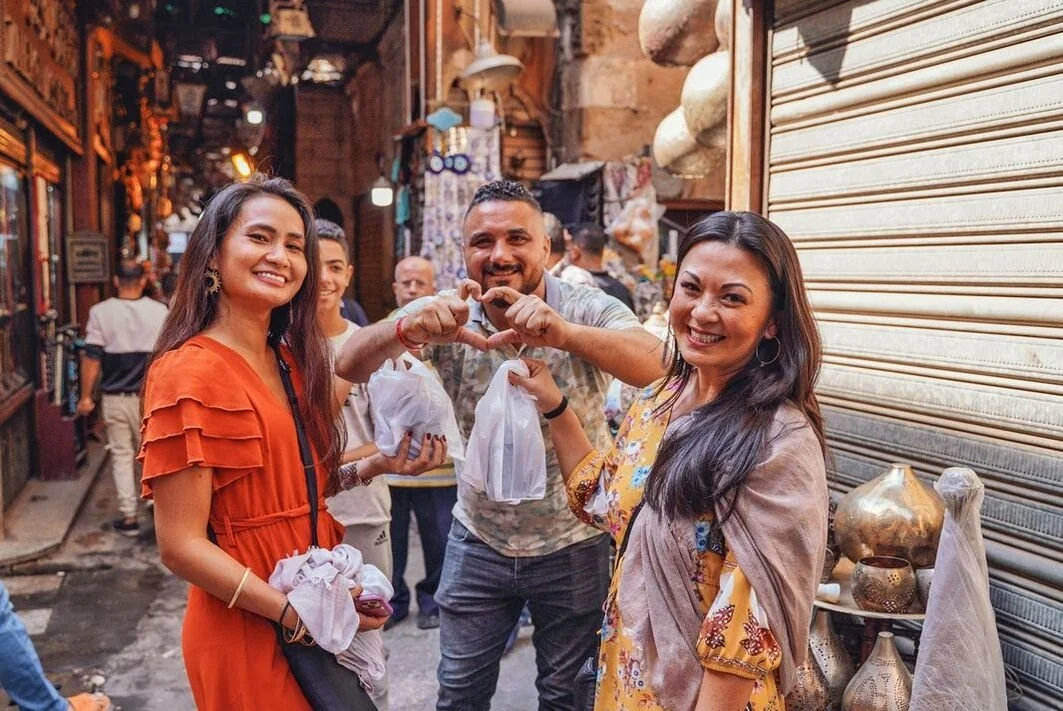 Women shopping in the bazaar of Old Cairo