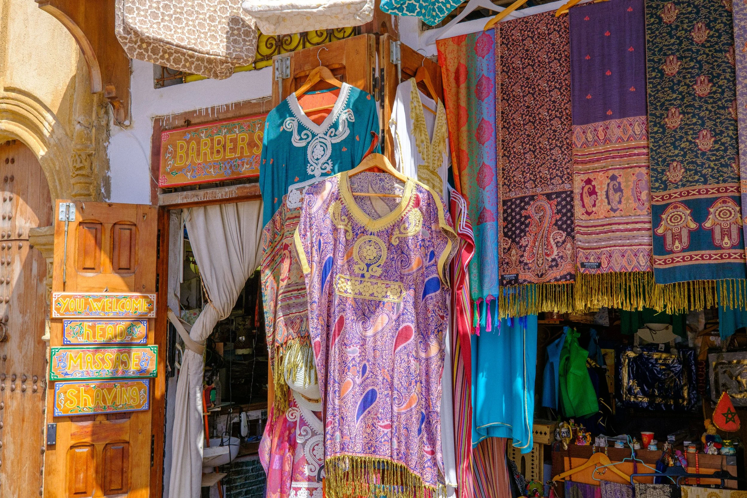 colorful souks in the medina of Marrakech