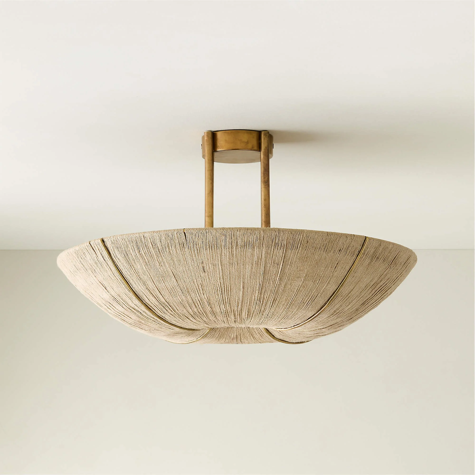 CB2 DELPHINE NATURAL JUTE SEMI FLUSH