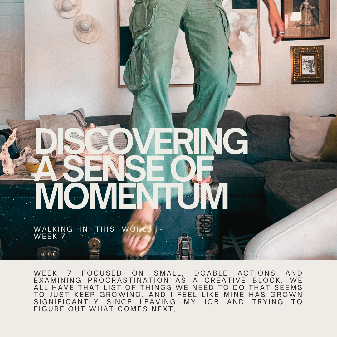 Discovering a Sense of Momentum: Walking in This World — Week 7