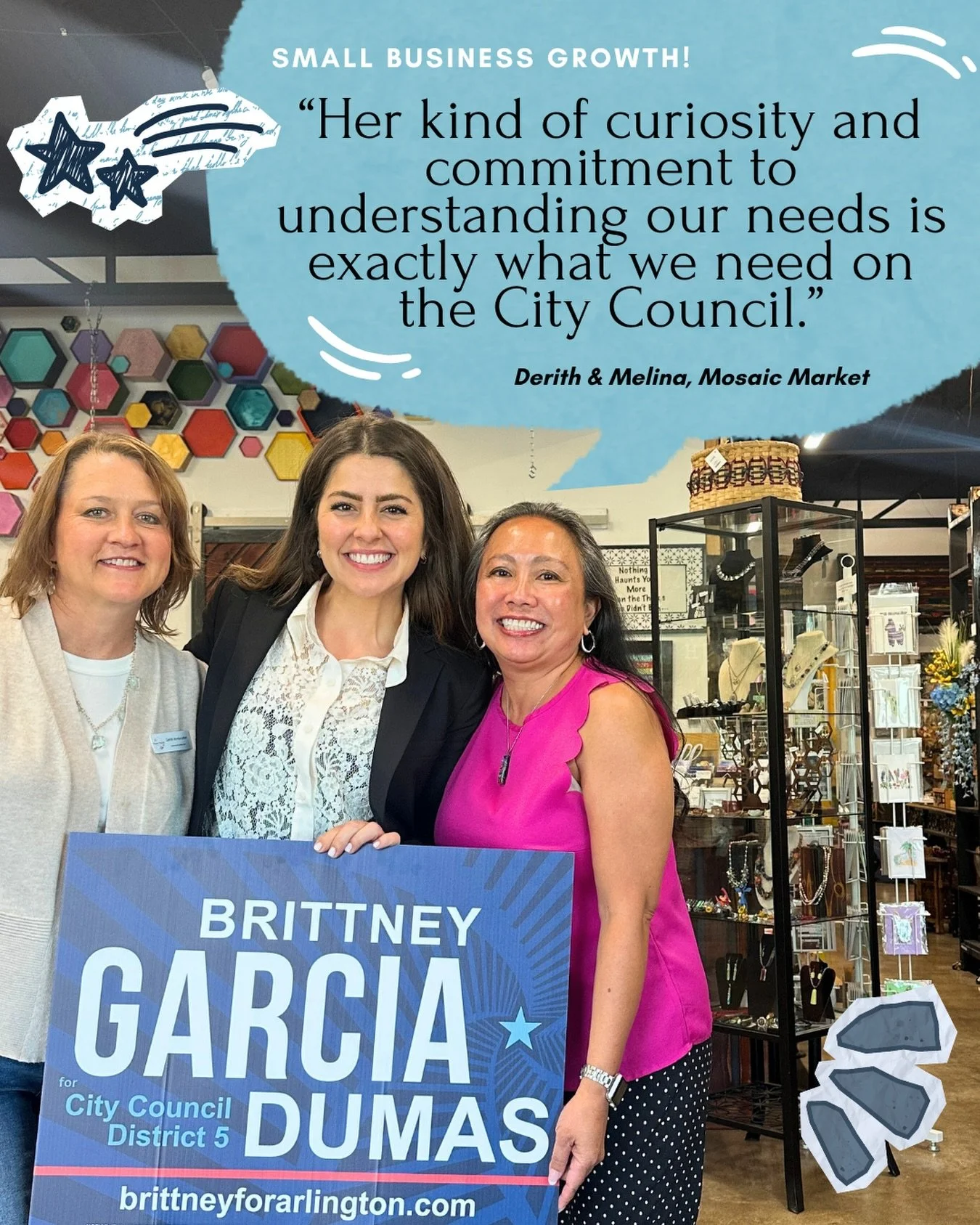 &ldquo;Brittney doesn&rsquo;t just ask &lsquo;How&rsquo;s business?&rsquo;, she asks the deeper questions about the challenges we face and how the City can better support us.

As a small business owner, I appreciate leaders who take the time to truly