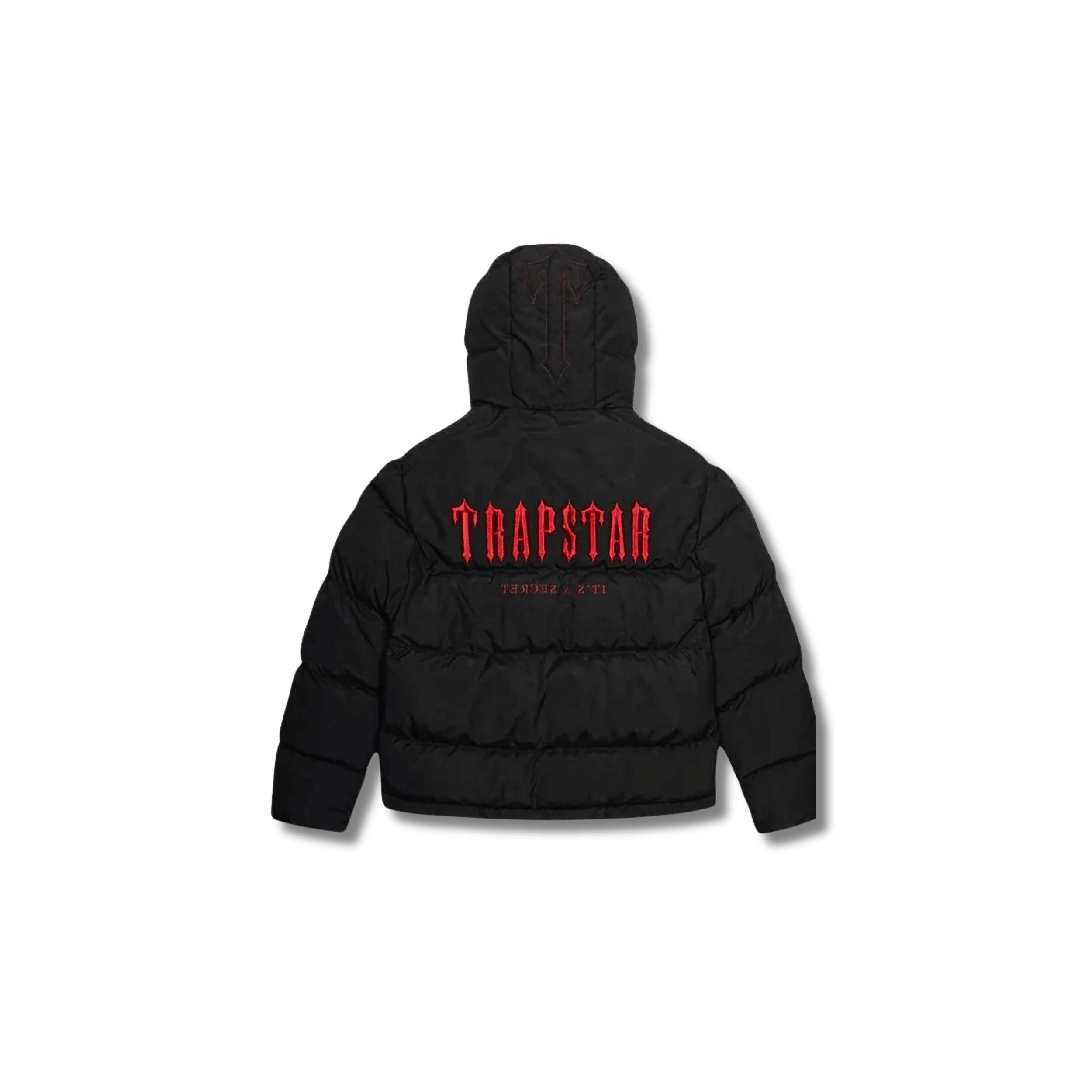 Trapstar Decoded Hooded Puffer 2.0 Jacket – Black/Infrared