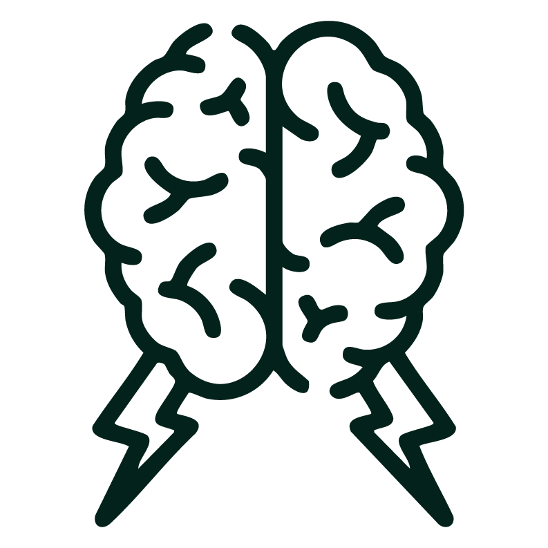 A brain icon with lightning bolts, representing specialized mobile physiotherapy for neurological conditions like Parkinson’s, Multiple Sclerosis, and Stroke in Perth.