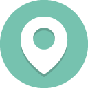 Generic map pin icon on a teal background