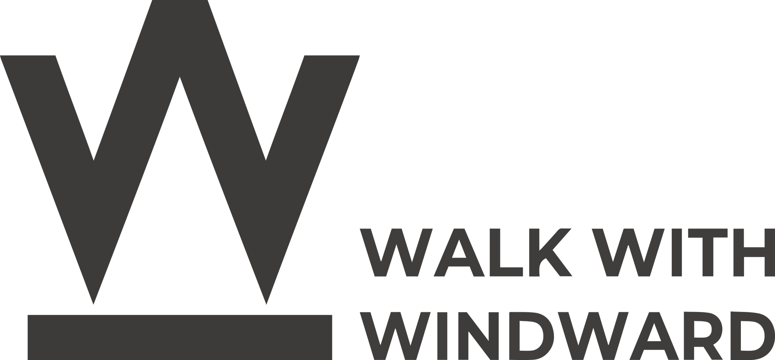 Logo for 'Walk With Windward' featuring stylized 'W' and 'W' with text