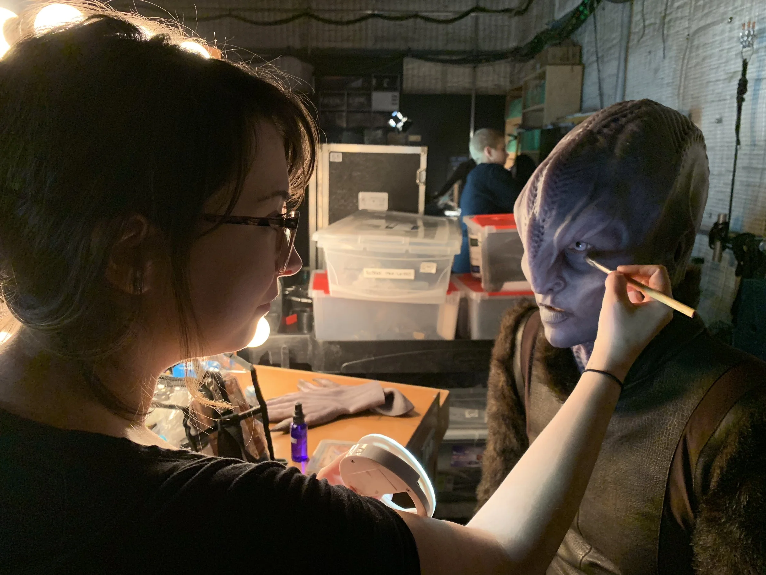 Daily Prosthetic Artist, Star Trek Discovery Season 1, touch up on a Klingon. 

HOD James Mckinnon