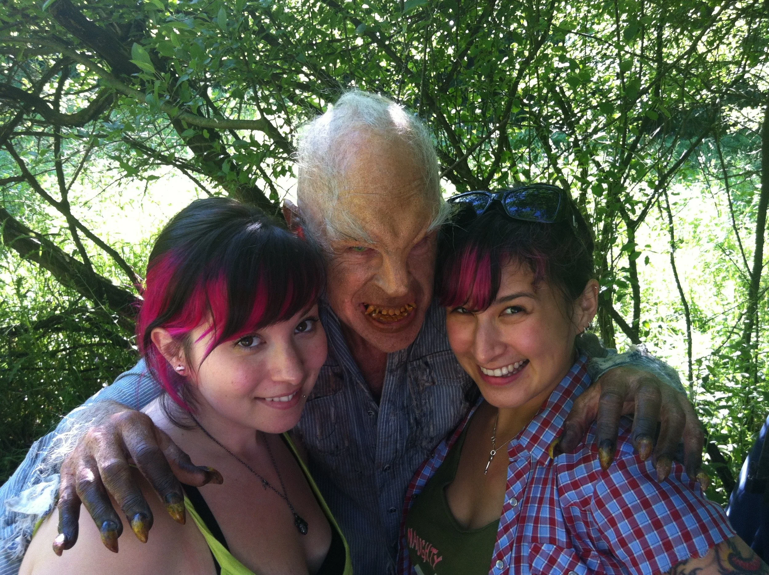 Paranormal witness behind the scenes
Monik (assistant) , werewolf, and Andrea Brown (head of department)

Prosthetics- facial hair