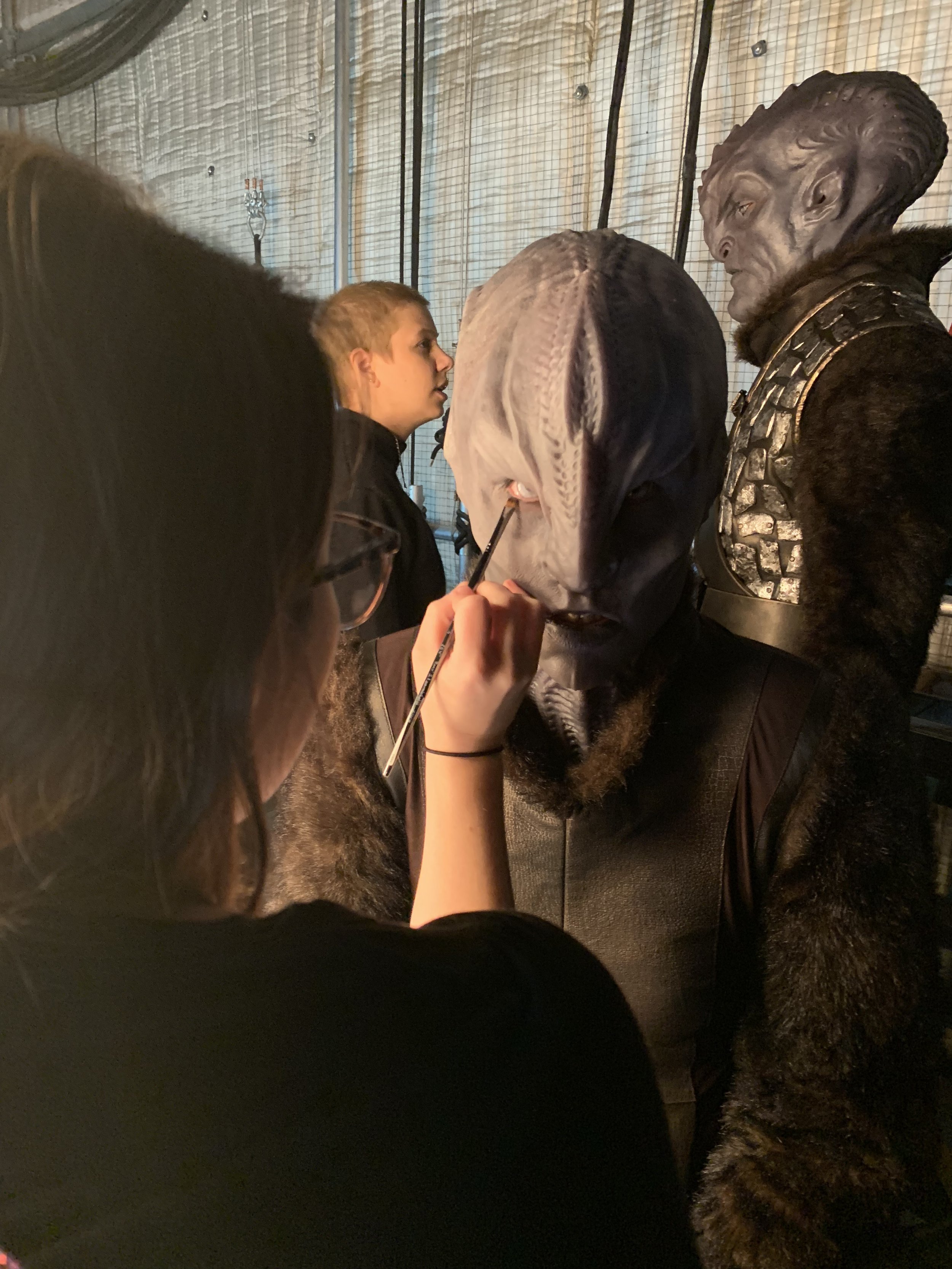 Daily Prosthetic Artist, Star Trek Discovery Season 1, touch up on a Klingon. 

HOD James Mckinnon