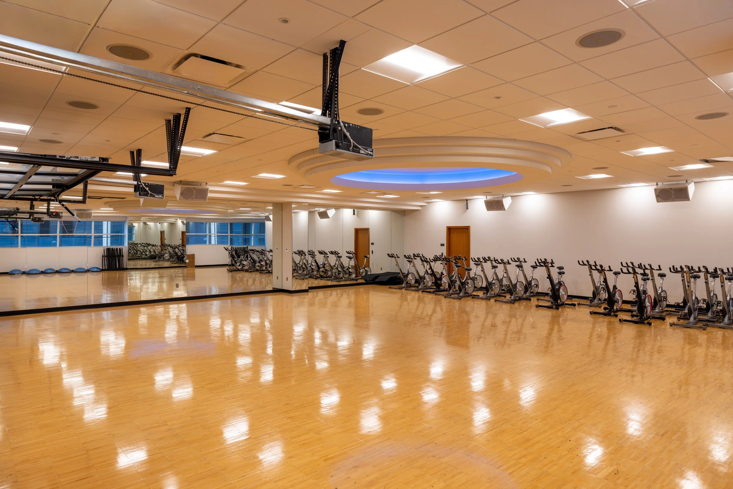 Interior photo of a private room with exercise bikes at COR Wellness Center.