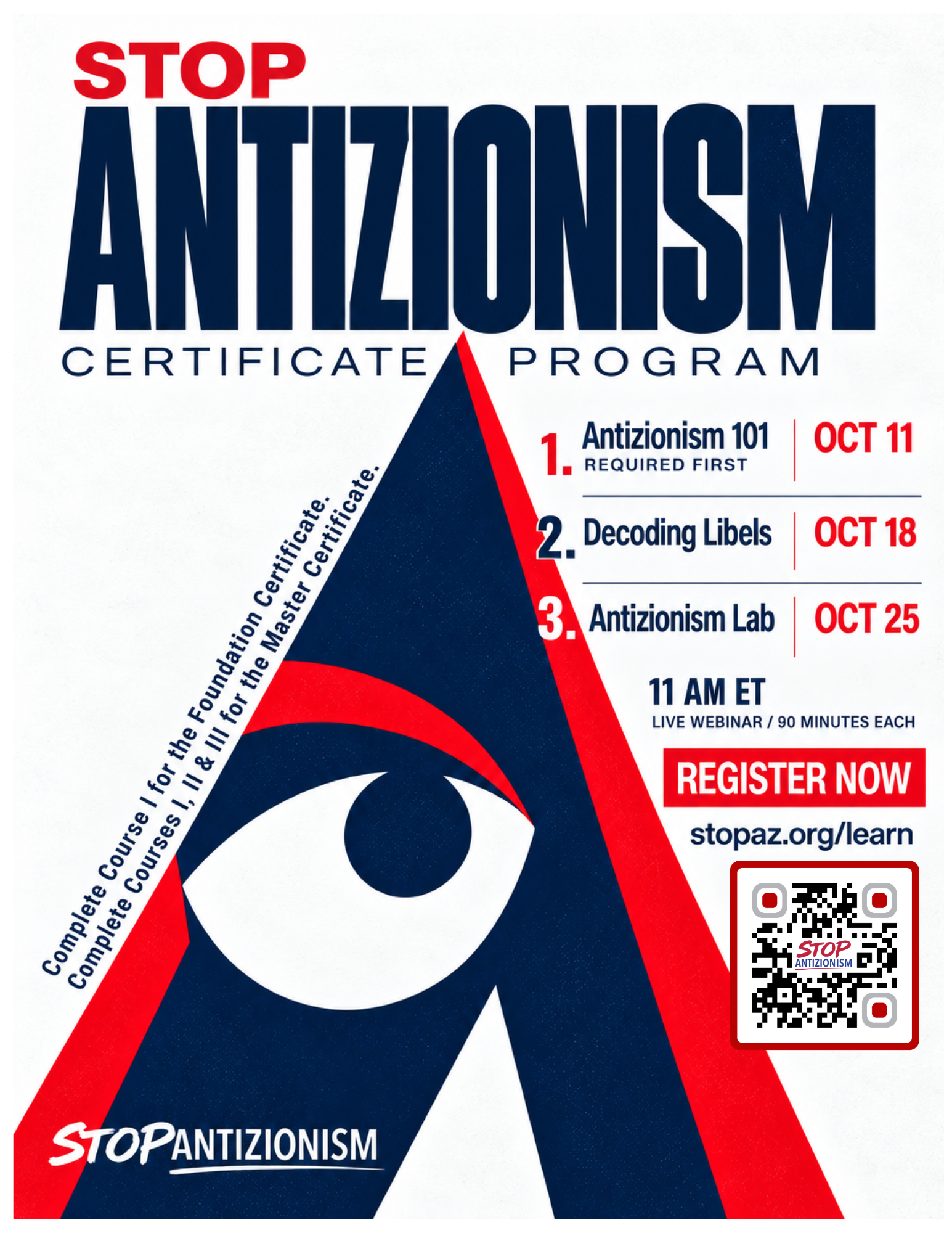 StopAZ Certificate Program Fall Cohort Europe and Israel time zones