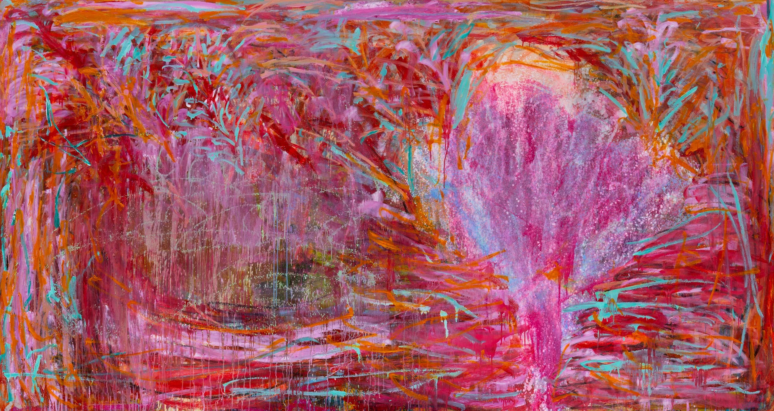 Two Front Doors, One Exit, 160cm x 300cm , Oil on Canvas, London 2025

