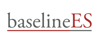 Baseline ES logo with the word 'baseline' in gray and 'ES' in red, separated by a red underline.