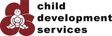 Logo with a stylized illustration of a parent and child, and the text 'child development services'.