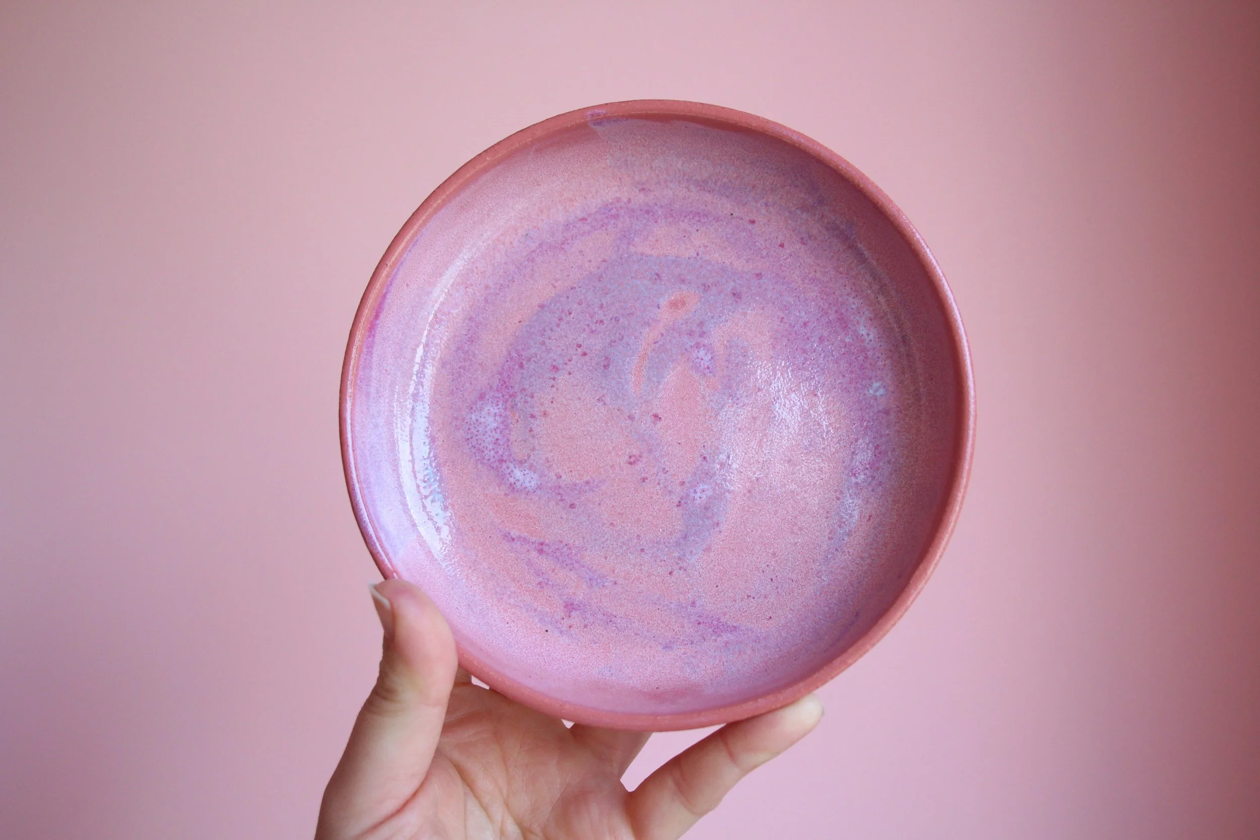 Shallow pink dish