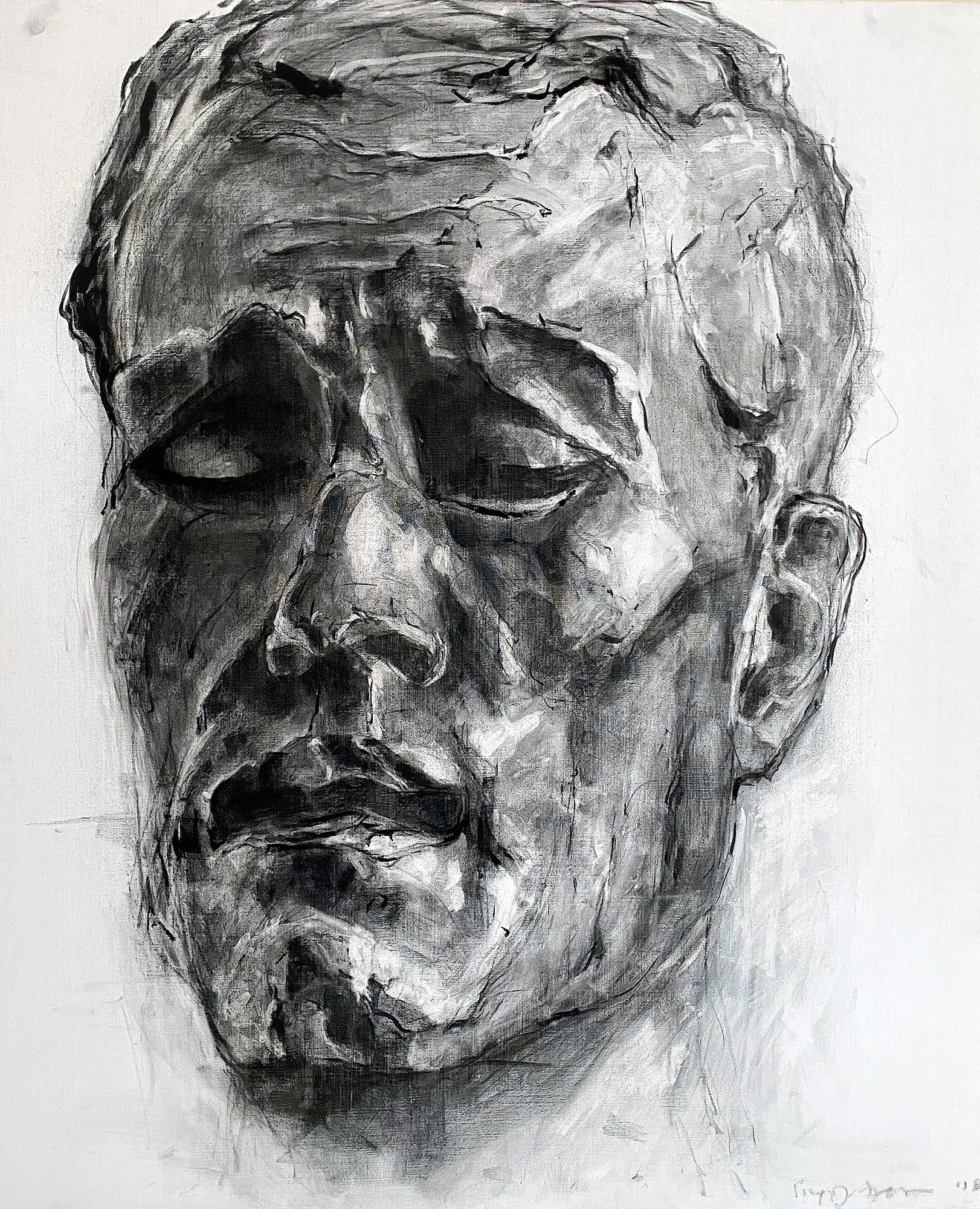 Untitled, charcoal on canvas, 120x100cm