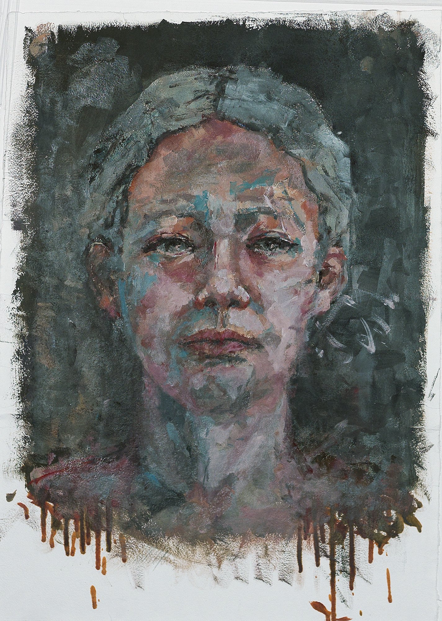 Untitled, oil on paper 90x70cm