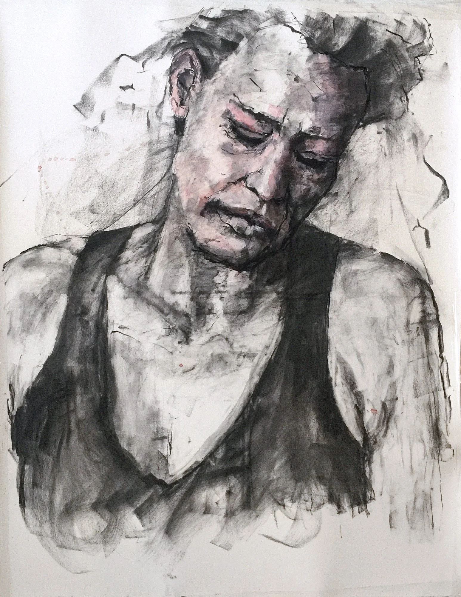 Untitled, charcoal and ink on paper, 110x80cm