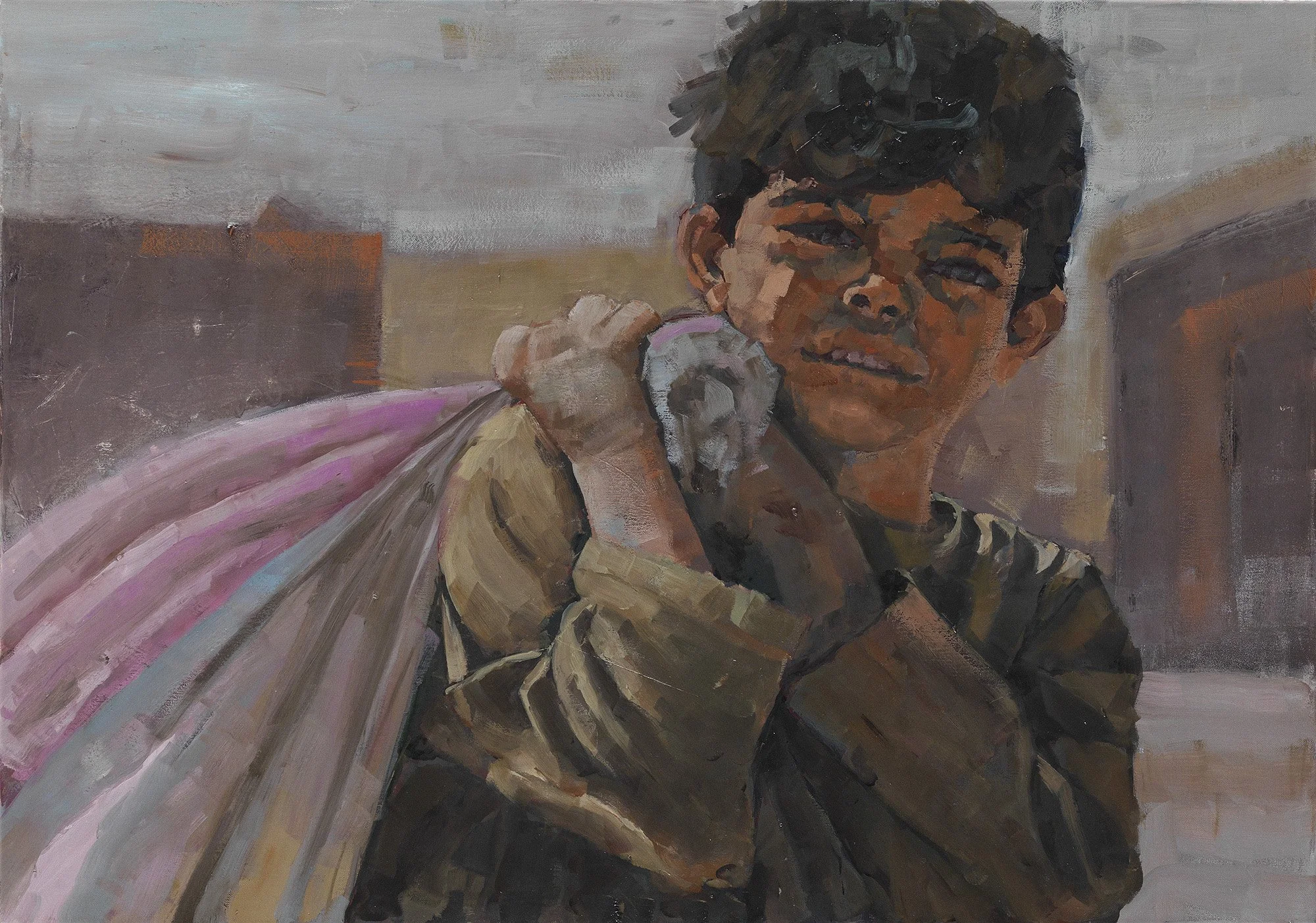 Children toil, 2016, oil on canvas, 110x80cm