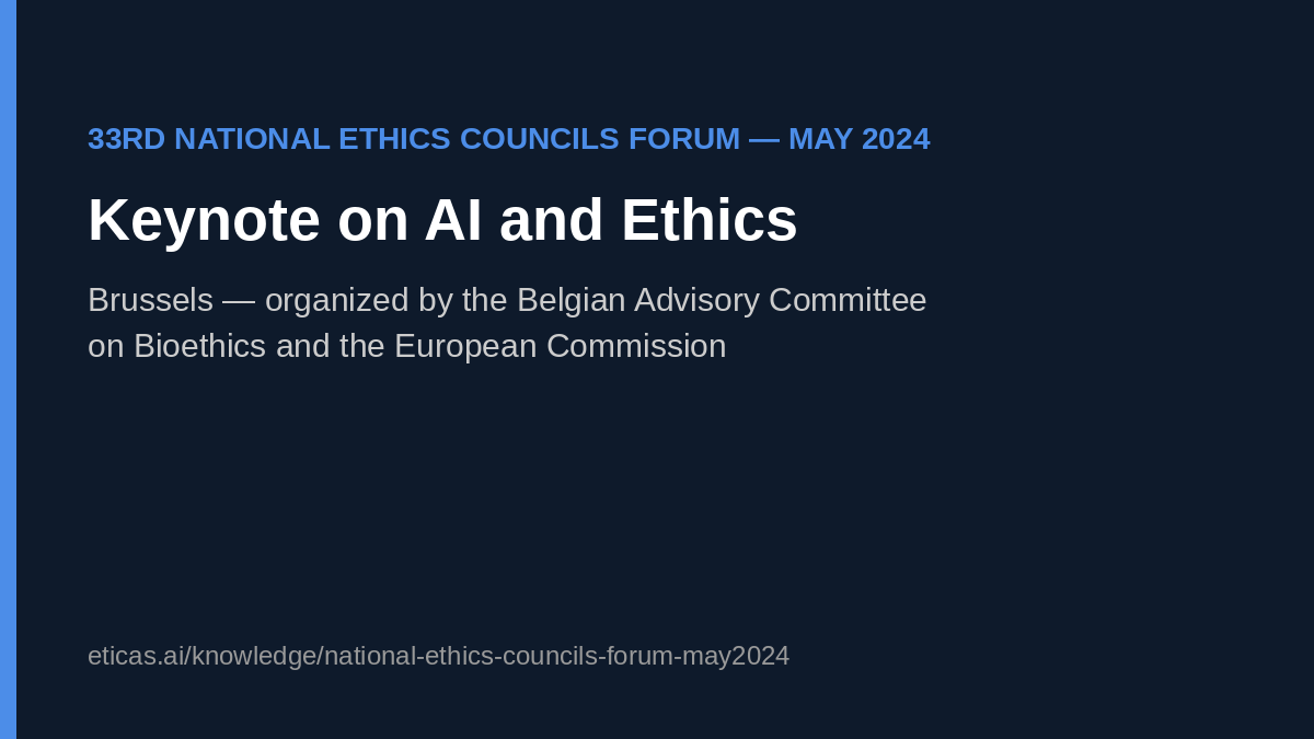 Our CEO gives a keynote at the 33rd National Ethics Councils Forum