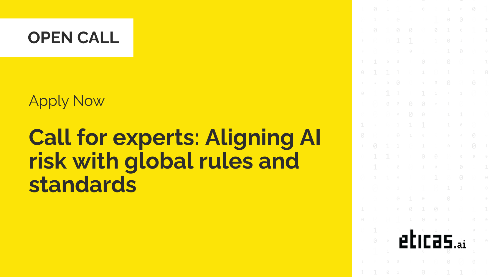 Call for experts: Aligning AI risk with global rules and standards