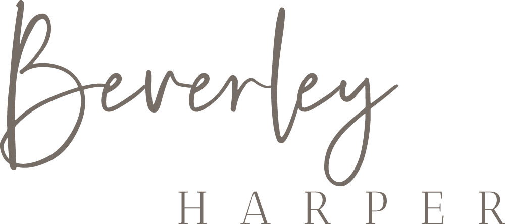 Beverly Harper logo with the name written in a script font for 'Beverly' and a serif font for 'Harper'