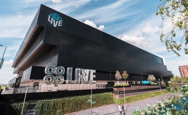 Black modern building with large