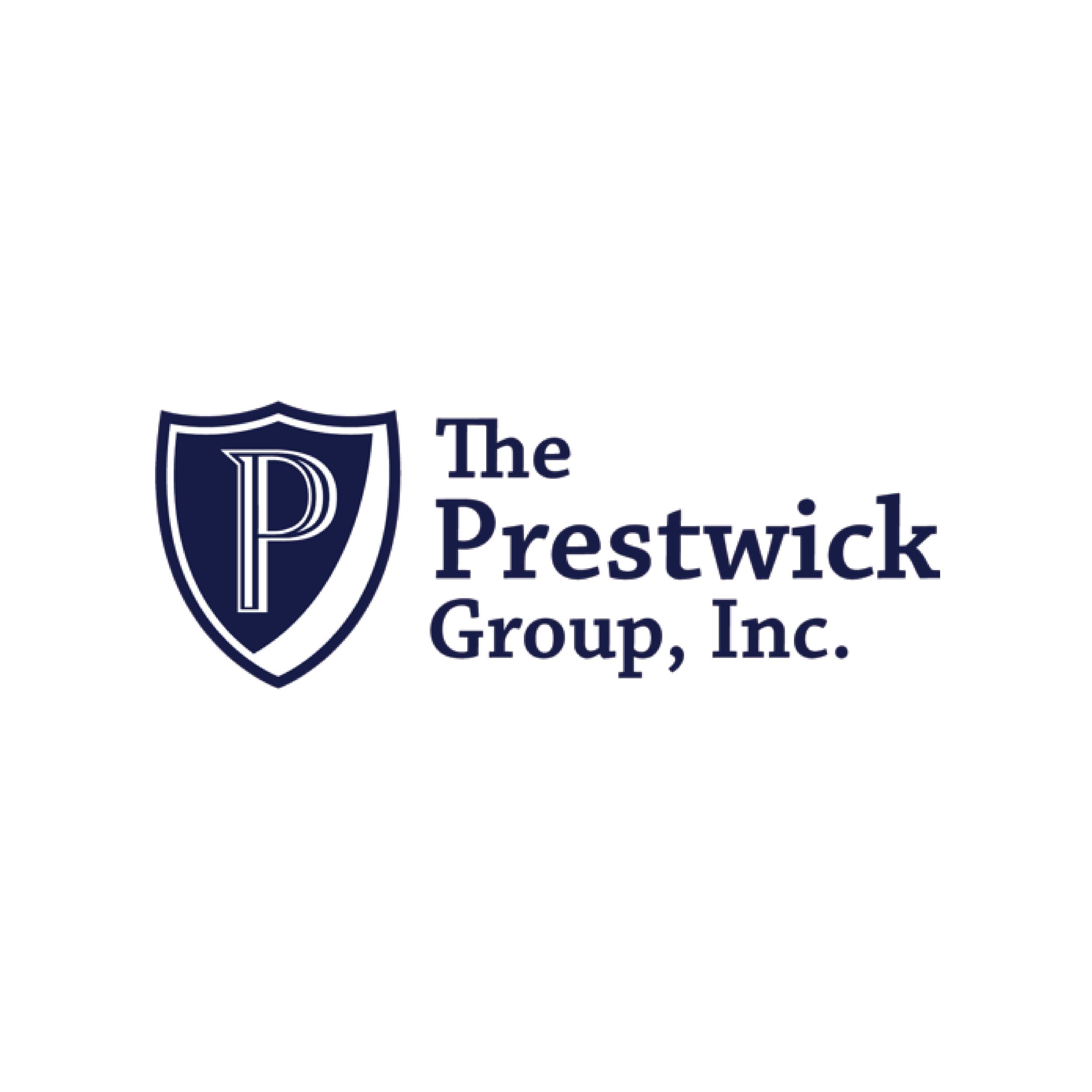 Logo of The Prestwick Group, Inc. featuring a shield with a stylized letter P inside and company name text to the right.
