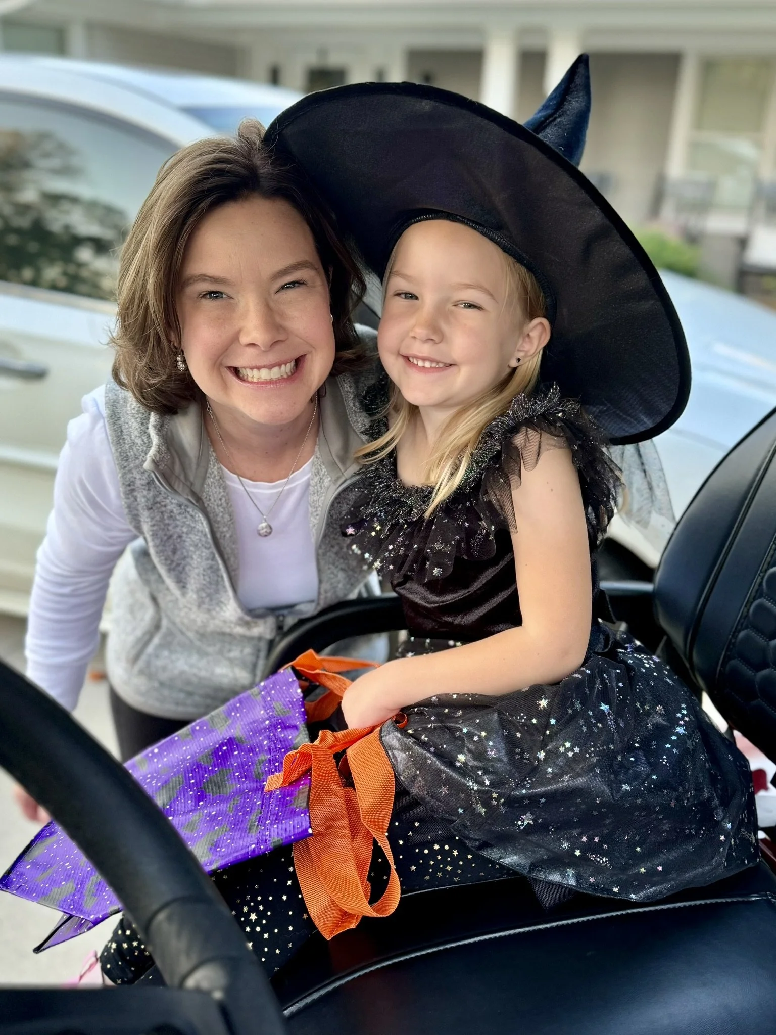 Therapist with daughter on Halloween