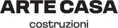 The image shows a logo of ARTECASA COSTRUZIONI , written in white