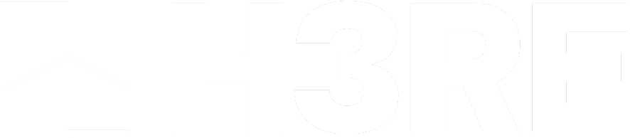 Logo with geometric shapes and the text 'H3RE'