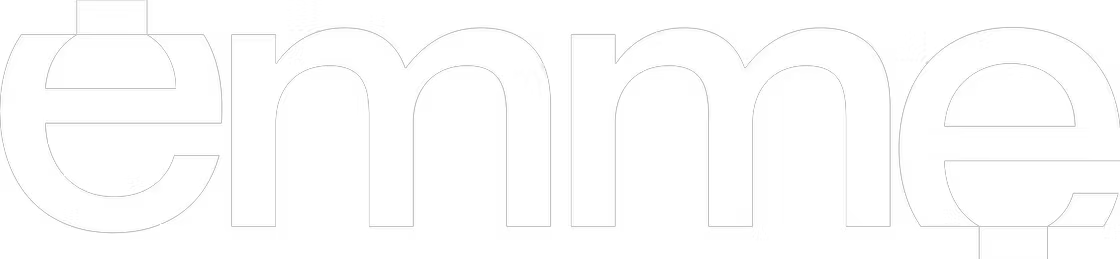 Logo of studio Emme Works, white text on a black background.