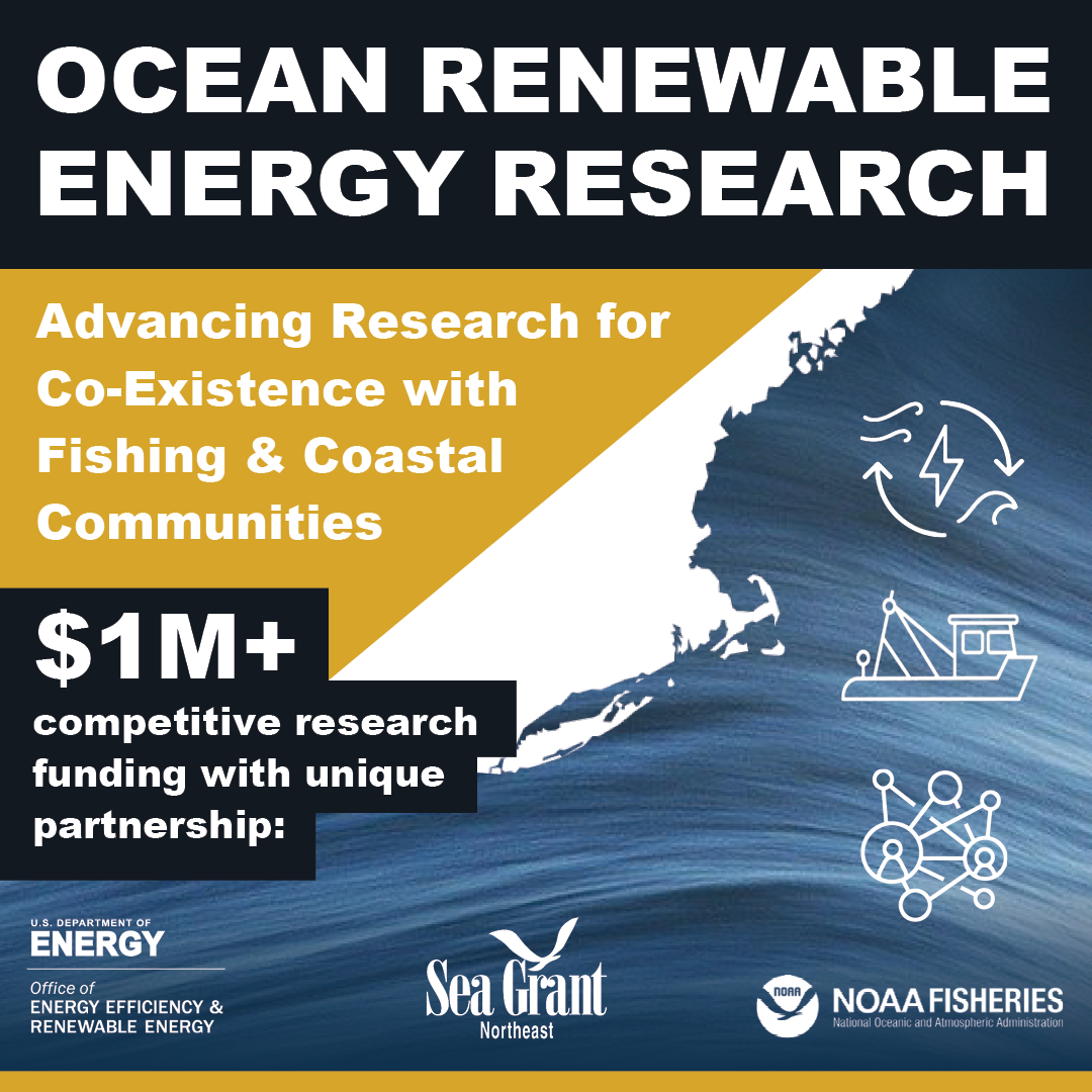 Sea Grant, DOE, NOAA Fisheries partner to invest $1M+ to support research for the co-existence of ocean energy with Northeast fishing and coastal communities