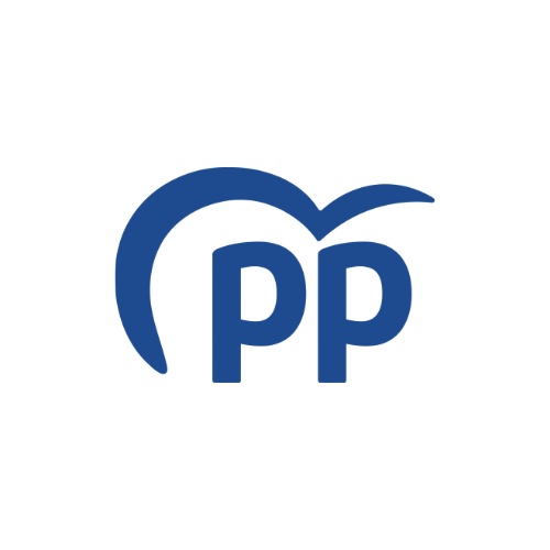 Logo con le lettere 'PP' in blu su sfondo bianco con un elemento grafico curvo sopra.