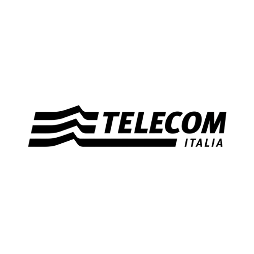 Logo di Telecom Italia con tre linee che si intrecciano