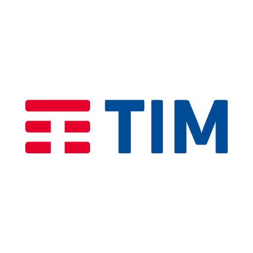 Logo di TIM, azienda di telecomunicazioni italiana.