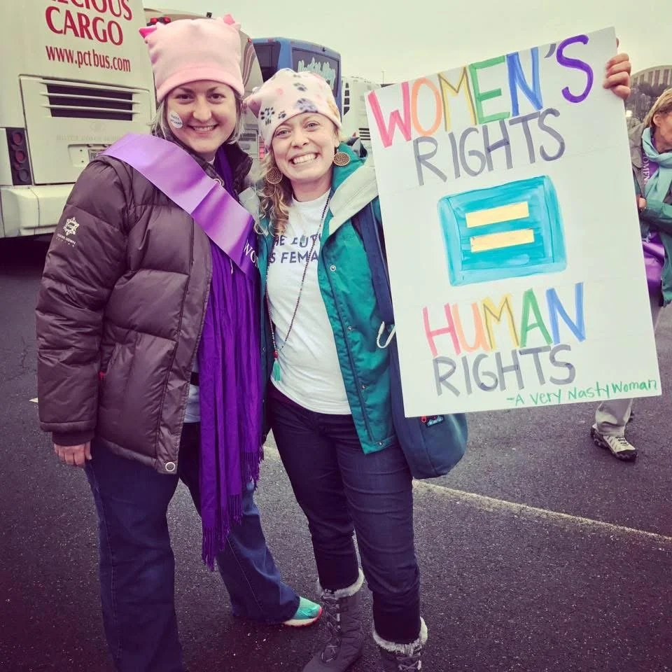 With friend Keegan at Women's March in D.C. 