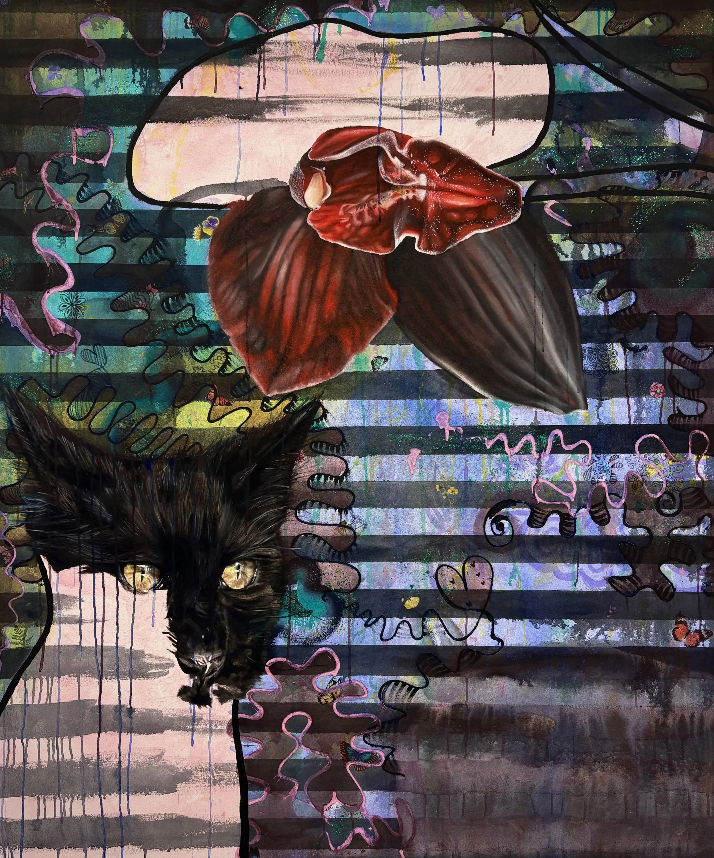 Fem Mo, 50"x60", acrylic and oil on canvas, 2025