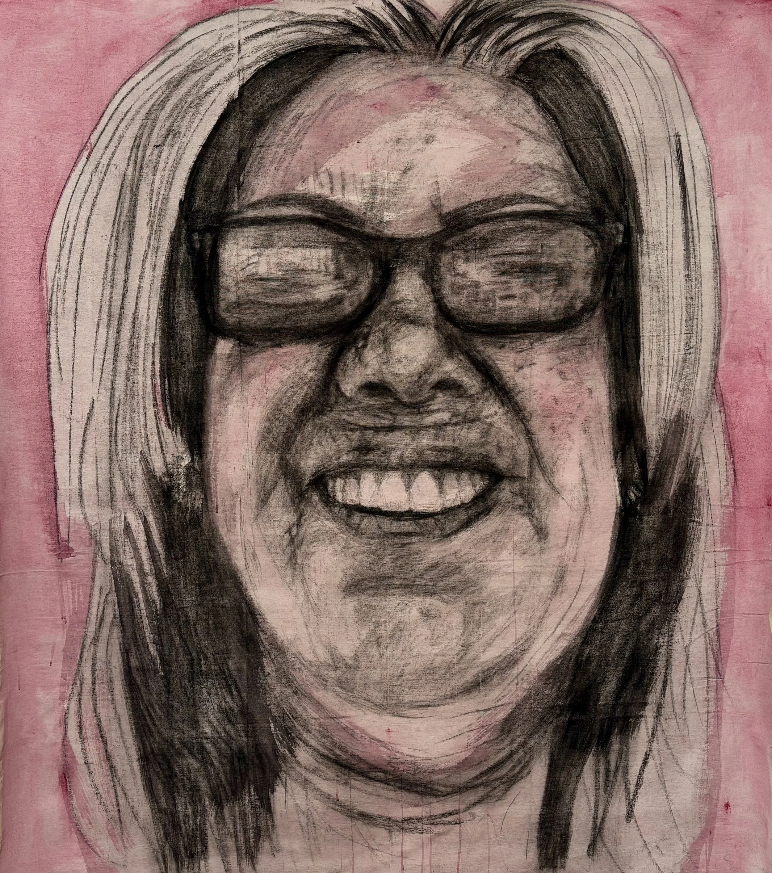 I am Nana, acrylic and charcoal on canvas, 6’x8’​, 2024
