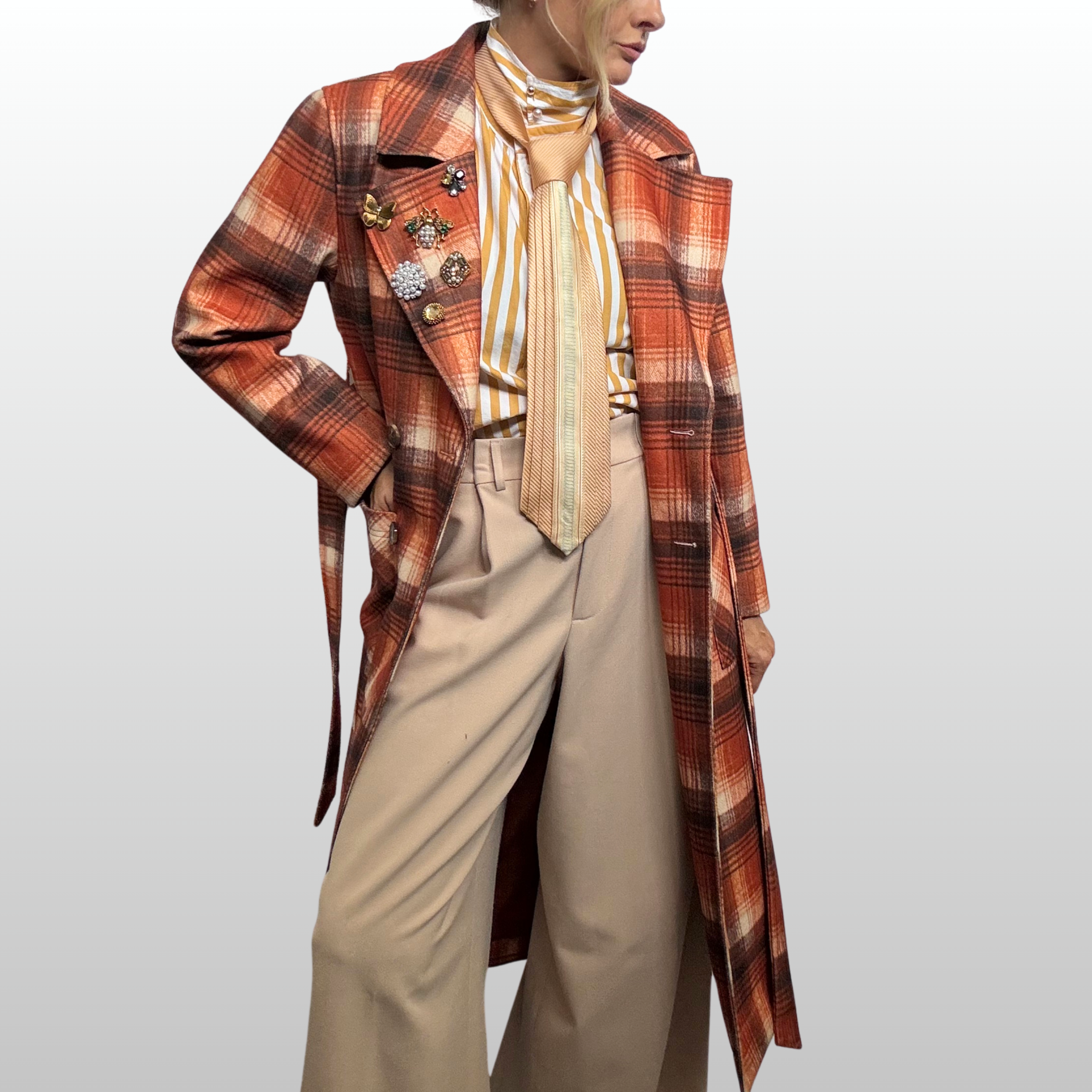 amber-canopy-brooch-stack-the-brooch-house-plaid trench.png