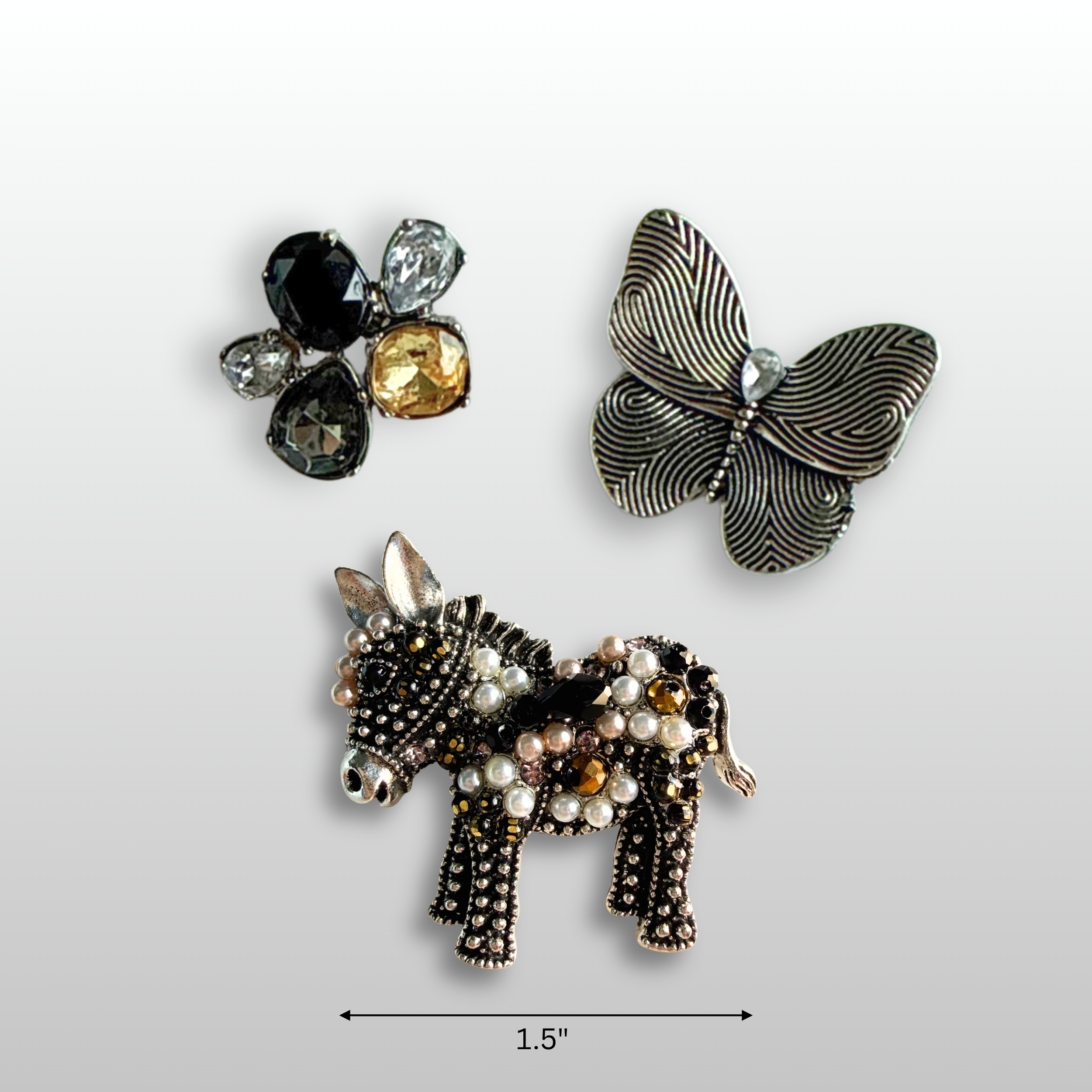 The Midnight Meadow Brooch Trio