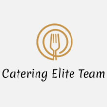 Logo for Catering Elite Team featuring a plate with a fork, with the text 'Catering Elite Team' below.