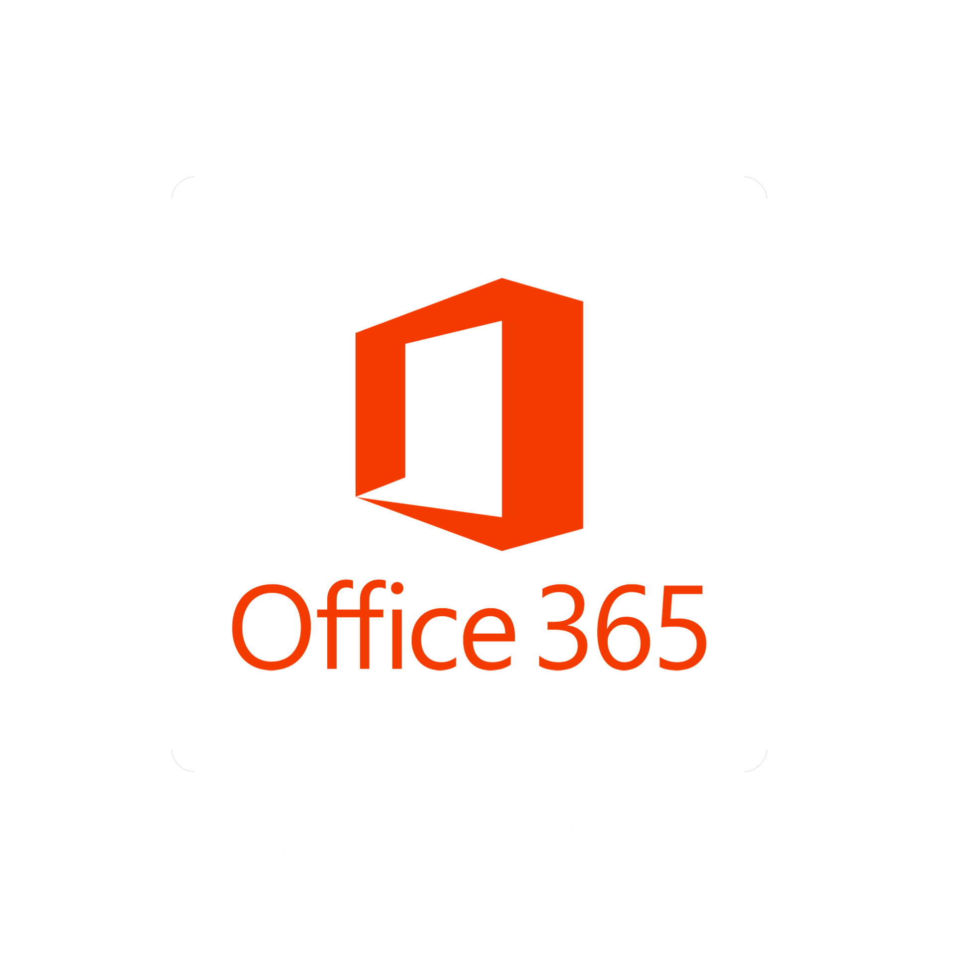 Microsoft Office 365 logo with a red icon and text on a white background.