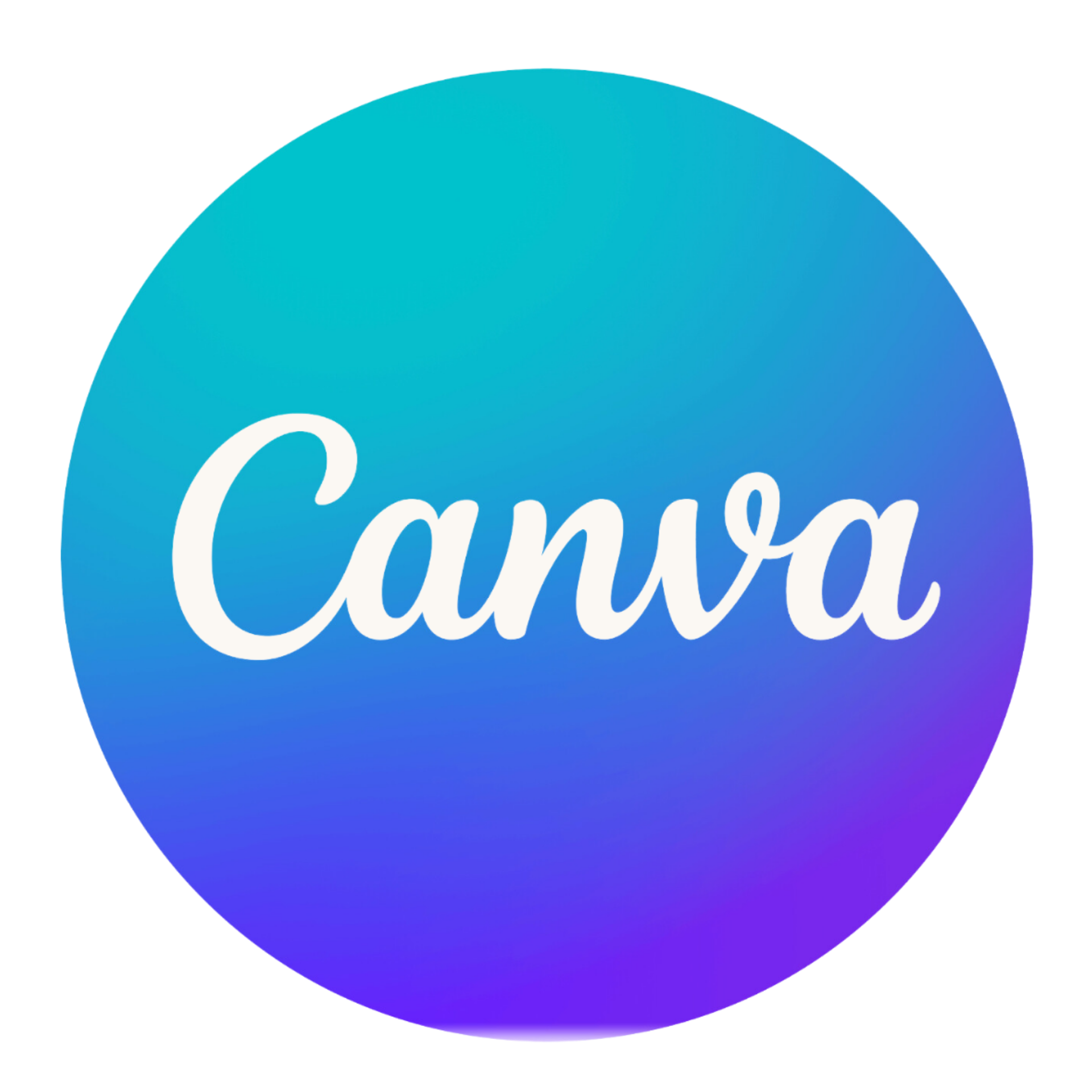 Canva logo with blue gradient background and white cursive text.