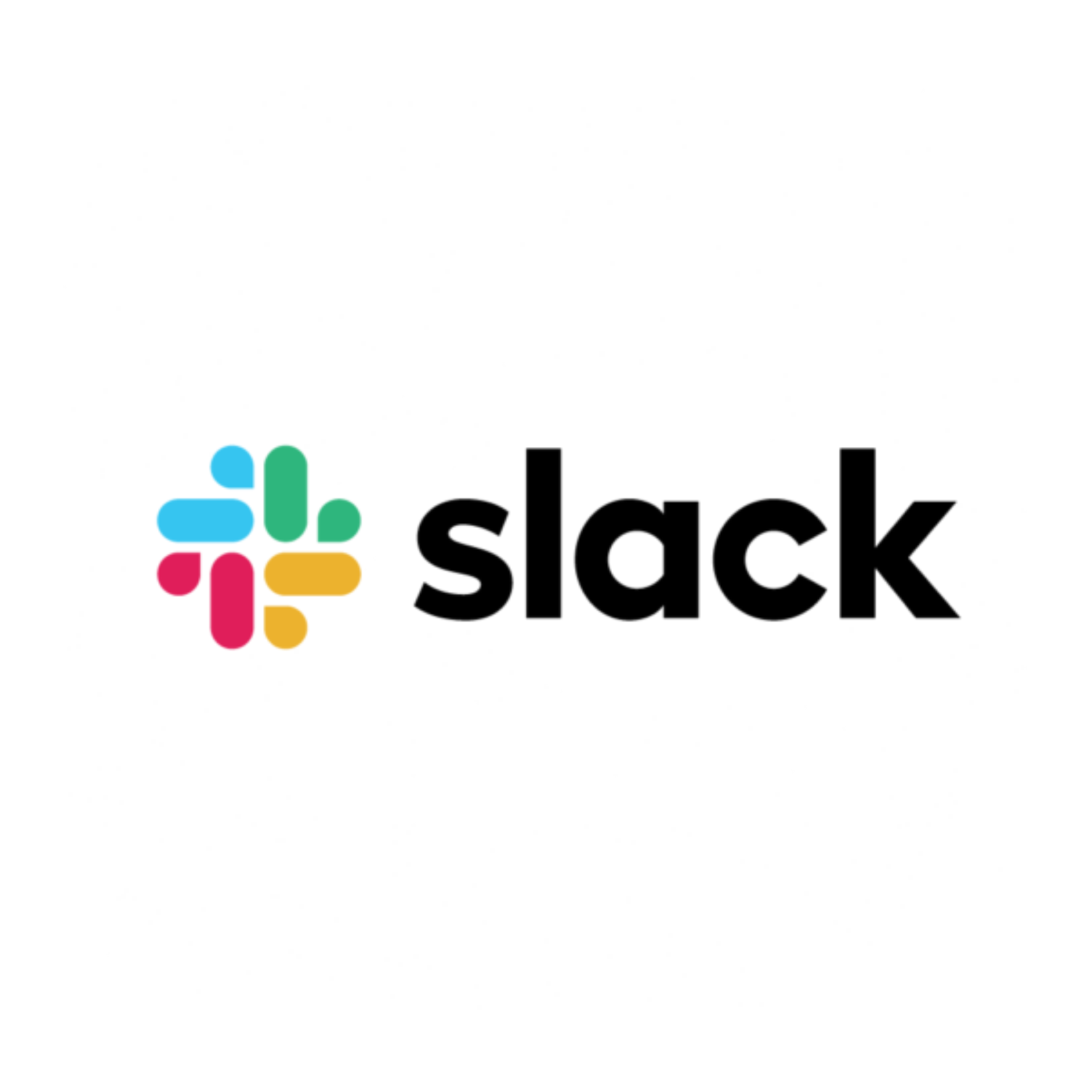 Slack logo featuring a colorful hashtag symbol and the word 'slack' in bold black letters.