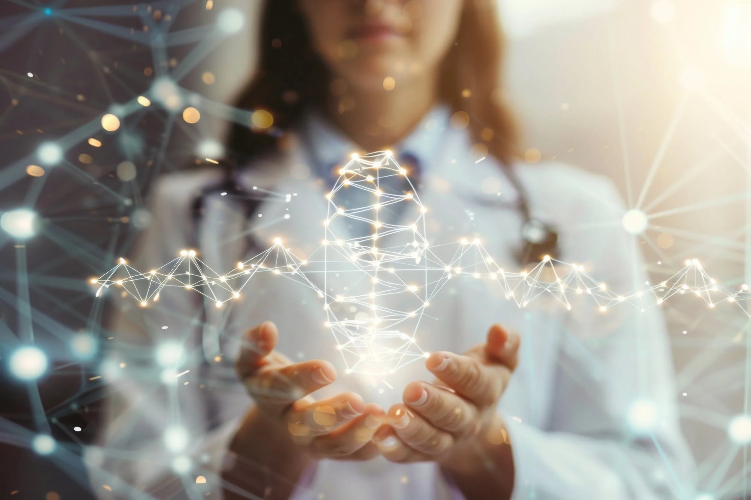 Visual representation of cellular health, precision medicine, and human longevity.”