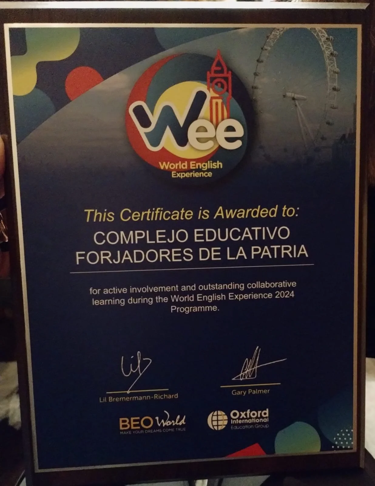 Certificado en Wee