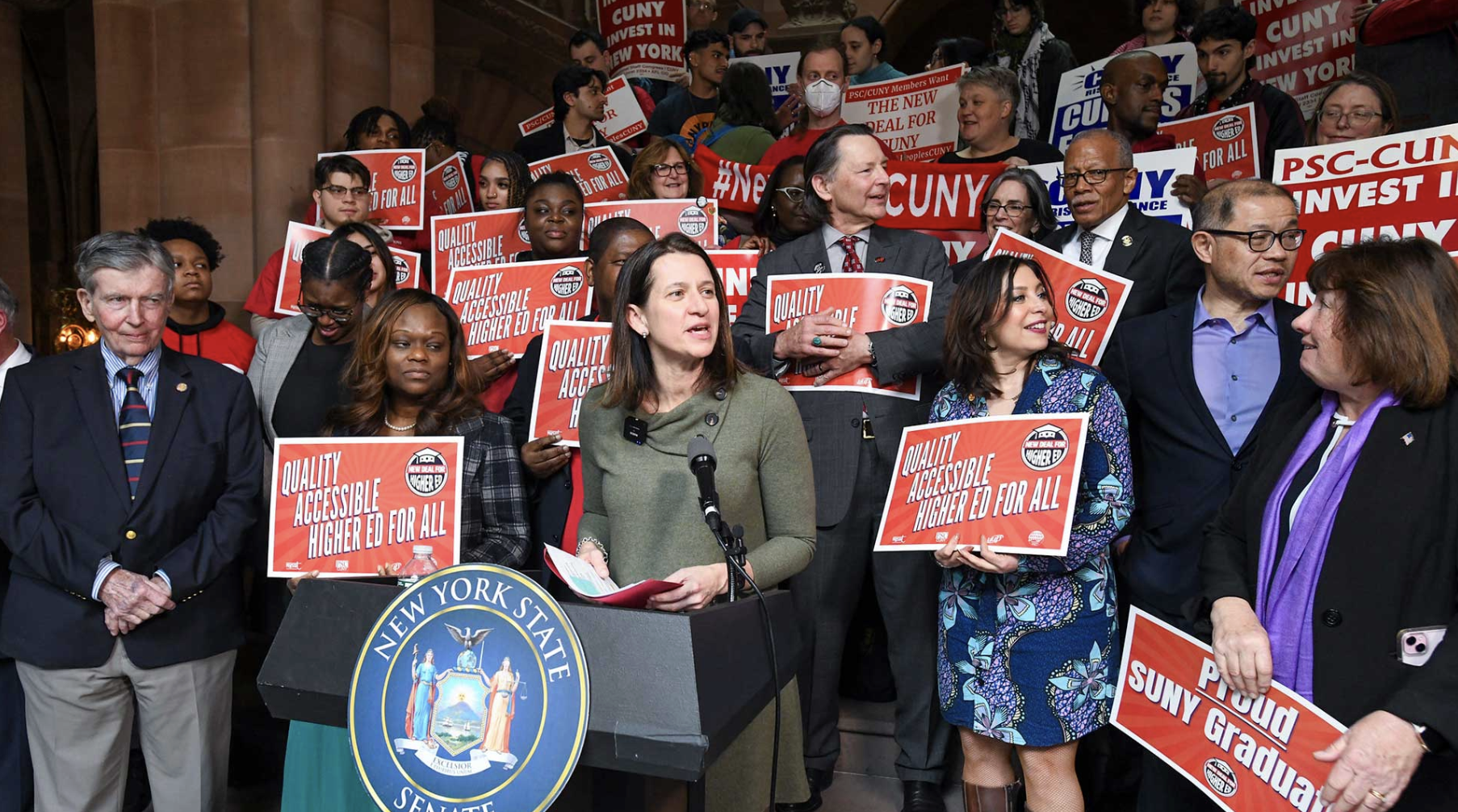 Unions, lawmakers rally for higher education funding in the final state budget