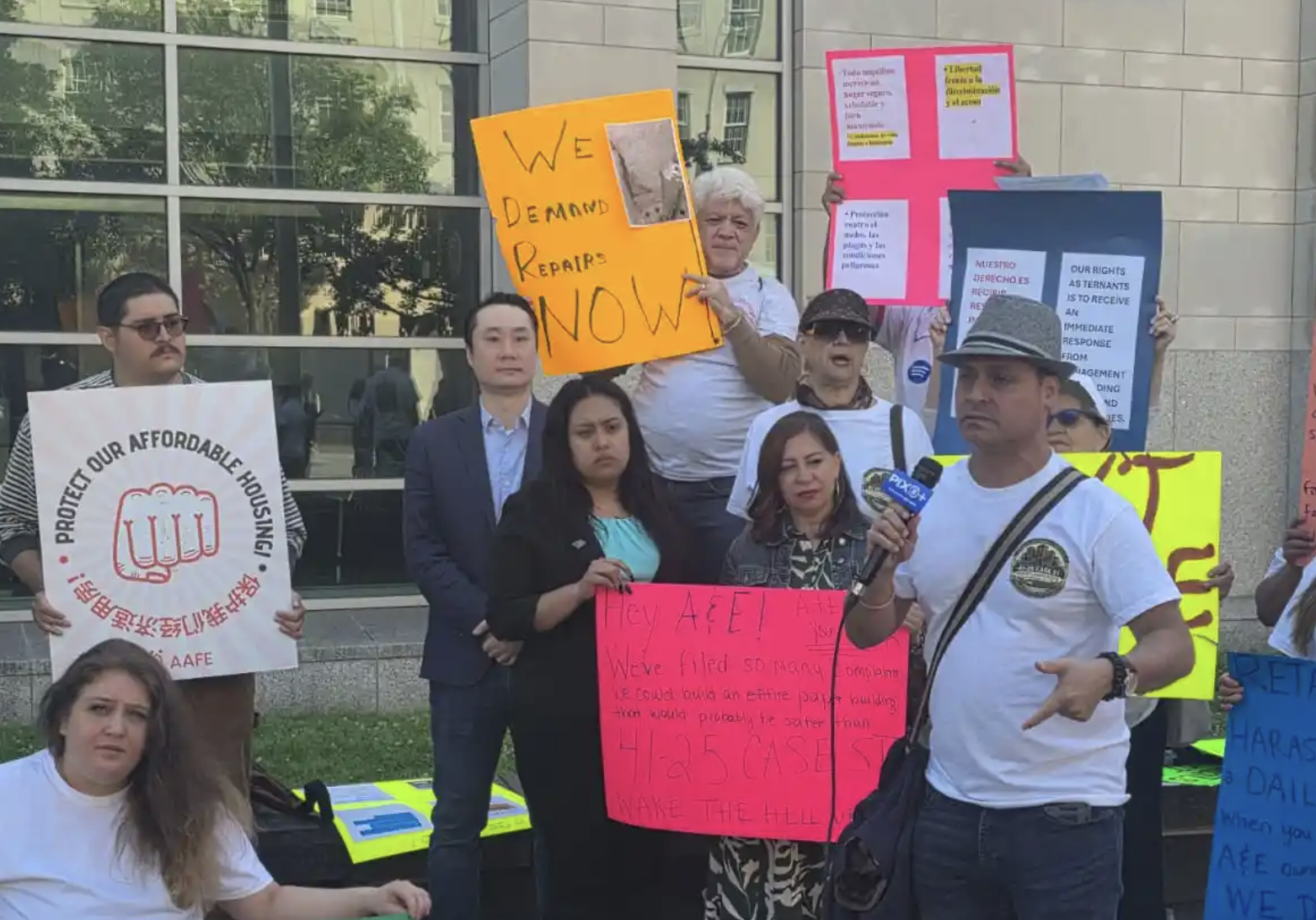Queens tenants rally ahead of Housing Court hearing to demand repairs from real estate firm